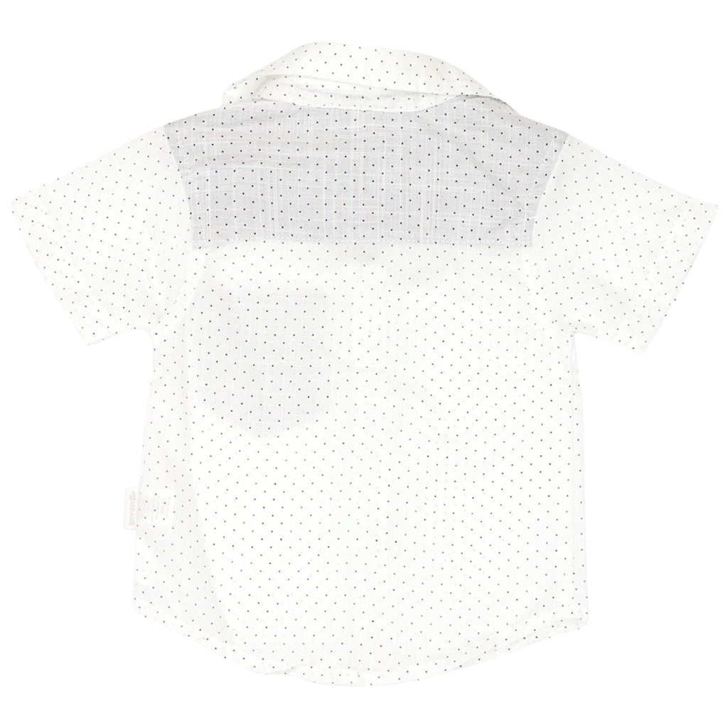 C1407W Smart Style White Shirt Polkadots