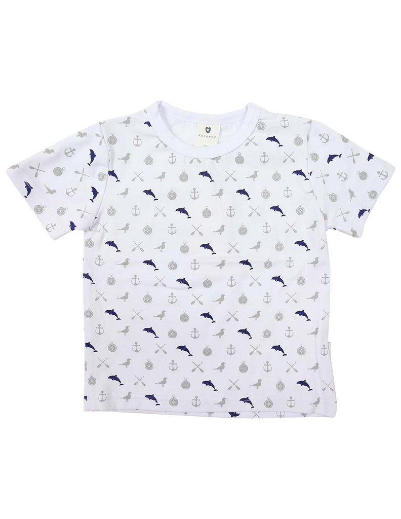 C1231W Nautical Printed Tee-Tops-Korango_Australia-Kids_Fashion-Children's_Wear