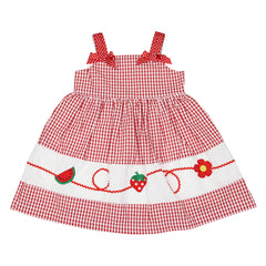 A1443R Fruit and Flower Seersucker Dress