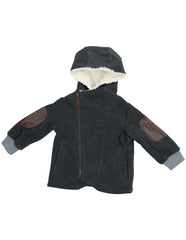 A1326C City Lined Zip up Jacket with Fur Lined Hood